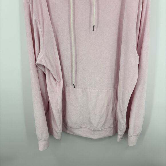 Elwood Hoodie Large Pink Sweatshirt Pullover Velour Brushed Skater Indie Retro - Picture 3 of 9